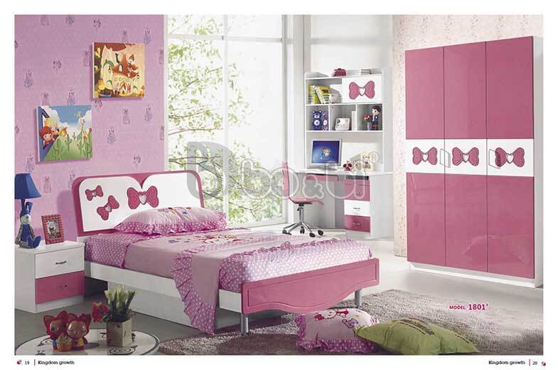 Bộ phong ngủ cho bé gái màu hồng dễ thương BB KBY1801-2